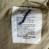 Military Issued Brown Cargo Pants Adjustable Waist & Button Fly Sz Meduim-Long