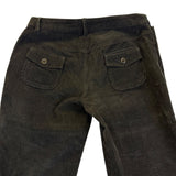 D&G Women’s Brown Cotton Corduroy Flared Pants Button Pockets Italy