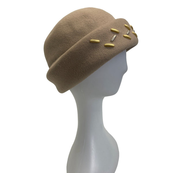 Importina Bollman Hat Co. Women Doeskin Felt Wool Cloche With Decorative Accents