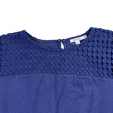 Chicos Womens Navy Top Bell Sleeves Blue Perforated Style Sz XL