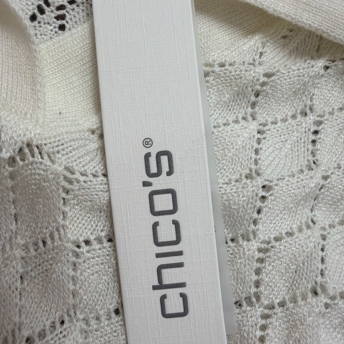 Chicos Womens Cream Knit Pullover Sweater Acetate/Modal Blend Size L