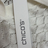 Chicos Womens Cream Knit Pullover Sweater Acetate/Modal Blend Size L