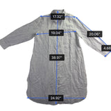 Chicos Womens Light Gray Linen-Blend Button-Down Long Shirt Dress Size 2P