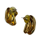 Gold Tone Womens Twisted Knot Stud Earrings Lightweight Metal Modern Design