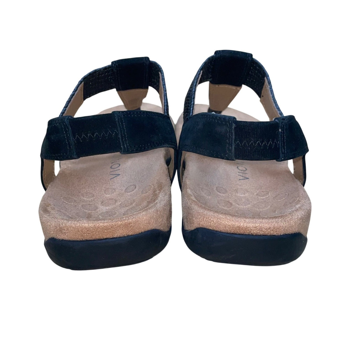 Women’s Black Faux Leather Elastic Thong  Brea Sandals Size 8