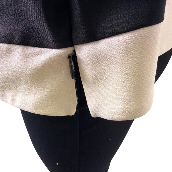 Dressbarn Womens Black & White Sleeveless Button-Shoulder Top Size 14