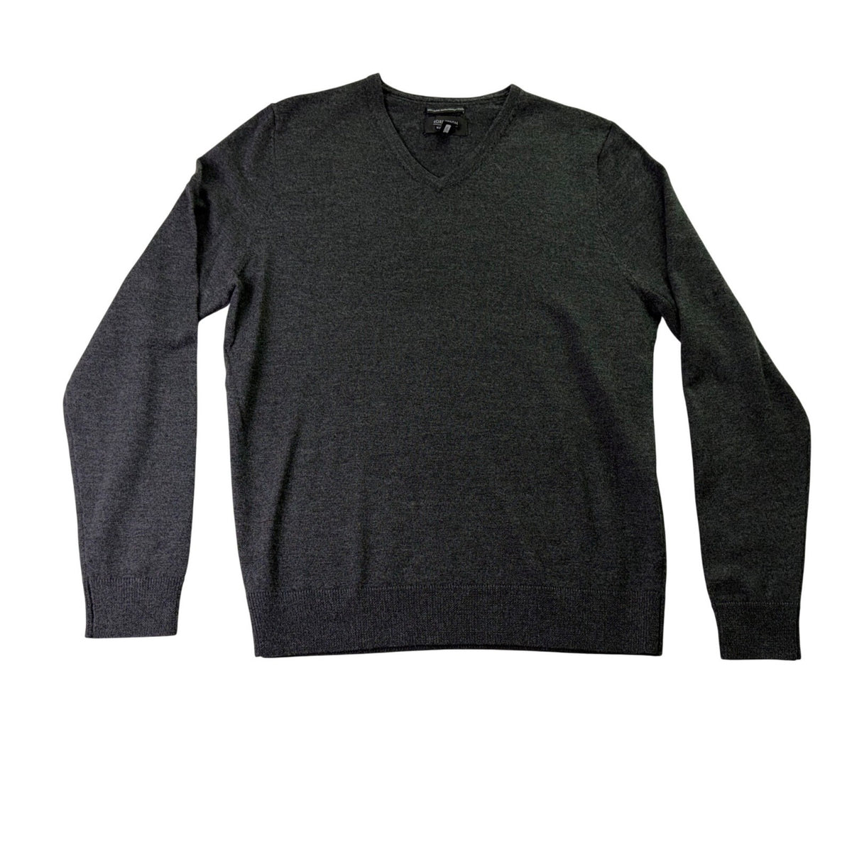 Nordstrom Mens Charcoal Italian Merino Wool V-Neck Sweater Size M