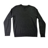 Nordstrom Mens Charcoal Italian Merino Wool V-Neck Sweater Size M