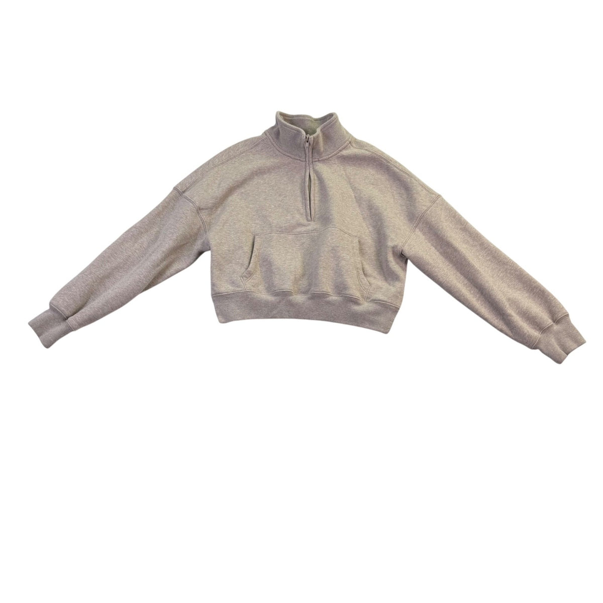 Abercrombie & Fitch Womens Gray Cropped Half-Zip Sweatshirt Size S