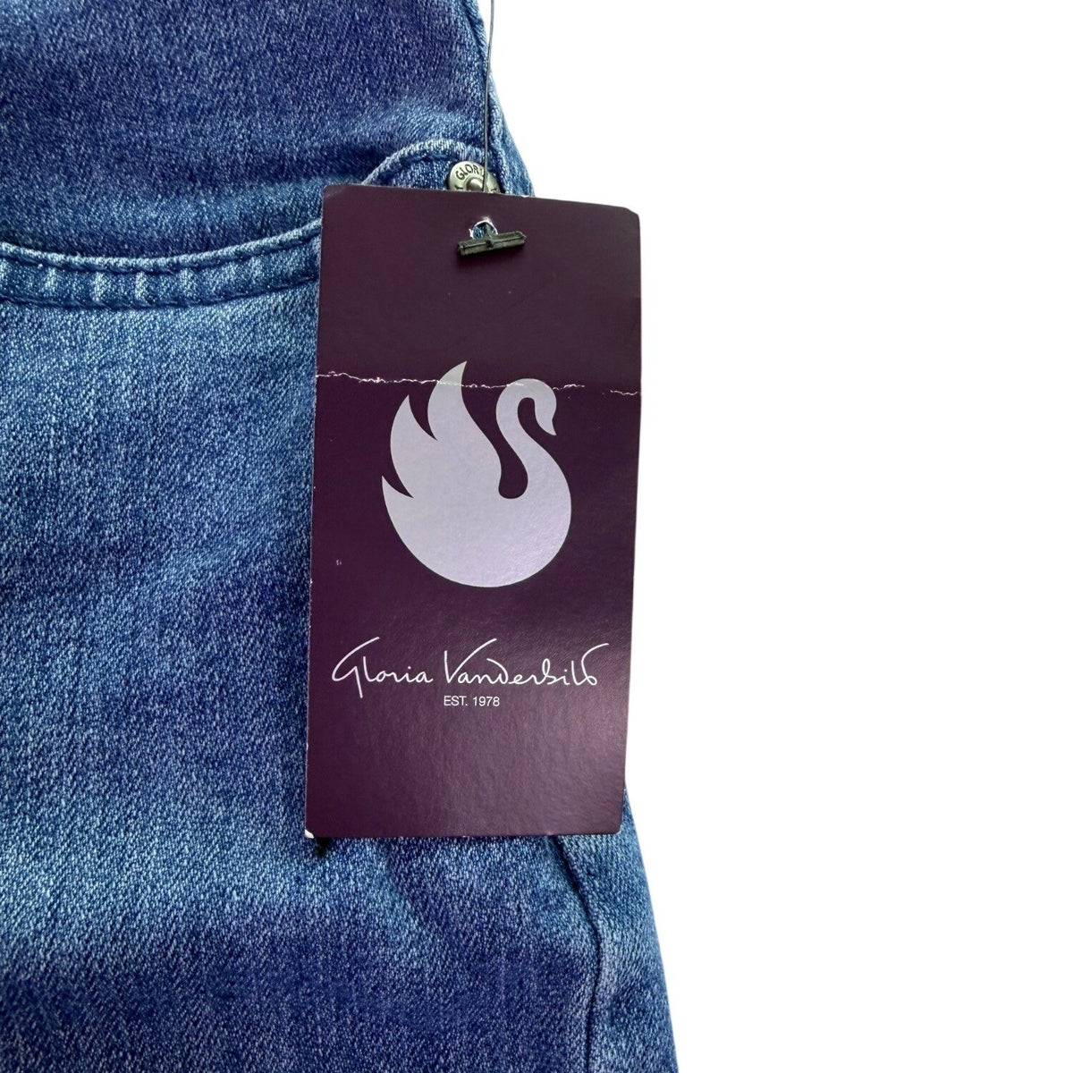 Gloria Vanderbilt Womens Blue Amanda Slimming Pull-On Denim Jeans Size 16