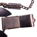Monet Womens Silver Tone Metal Geometric Link Bracelet With Safety Chain