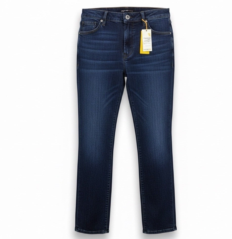Style & Co Womens Dark Wash Denim Slim Leg High-Rise Tummy-Control Jeans Sz 16S
