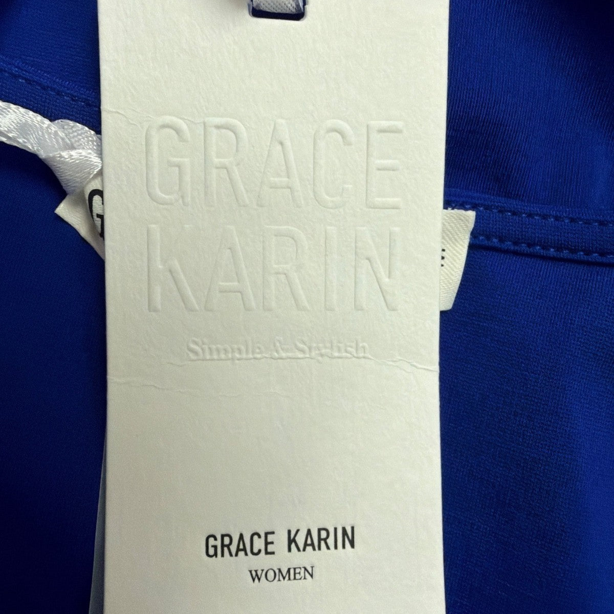 Grace Karin Women Blue Cap Sleeve Draped Tunic Top With Short Sleeves Size M