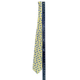 Banana Republic Mens Yellow Silk Tie With Blue Fish Print