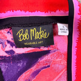 Bob Mackie Womens Multicolor Floral Kimono Jacket  Vibrant Pattern Size L