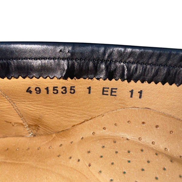 Santoni Men’s Black Leather Tassel Formal Slip-On Dallas Loafers Size 11 EE