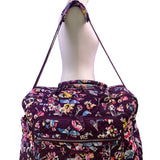Vera Bradley Women’s Purple Floral Quilted Spacious Travel Carry-On Duffel Bag