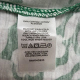 Loft Womens Green & White Floral Print Short Sleeve V-Neck T-Shirt Size XL