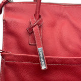 Cerruti 1881 Women’s Red Leather & Zip Top Spacious Shoulder Straps Tote Bag
