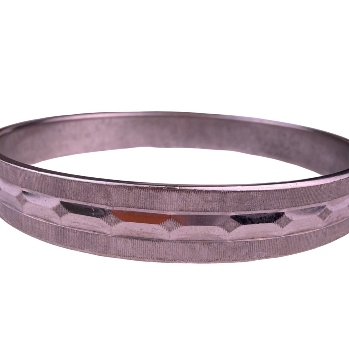 Monet Womens Silver Tone Metal Diamond-Patterned Bangle Bracelet
