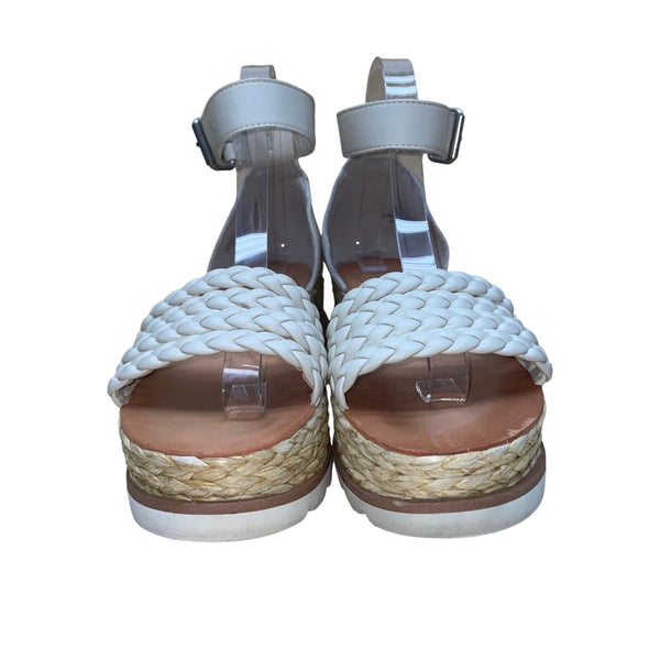 D Vita Women’s White Synthetic Woven Braided Platform Lulu Sandals Size 6M