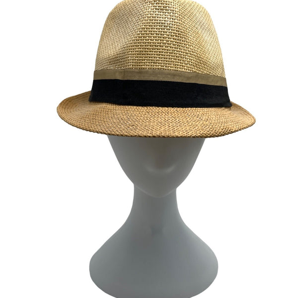 Westend Mens Natural Straw Fedora With Black Band