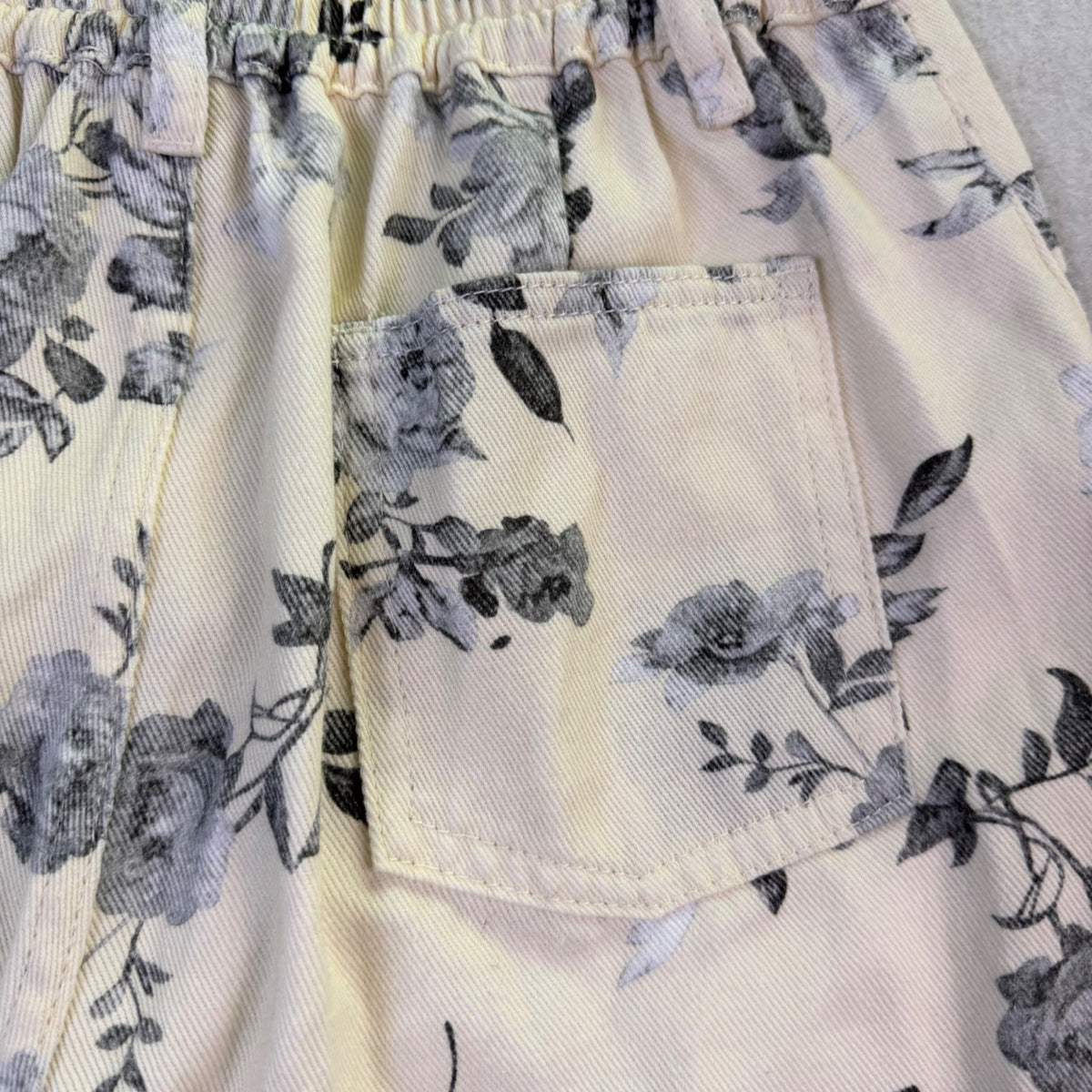 Loveimgs Womens Beige Floral Wide-Leg Pants Size M