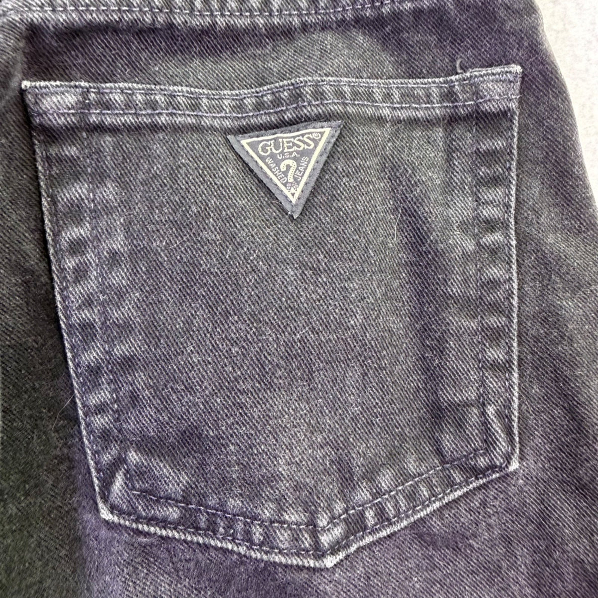 Guess Jeans Mens Black Denim Pants Classic Fit Cotton Narrow Leg Size 30