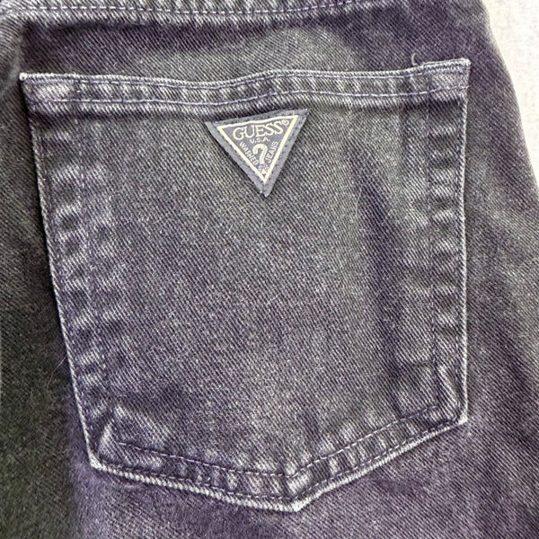 Guess Jeans Mens Black Denim Pants Classic Fit Cotton Narrow Leg Size 30