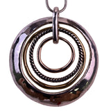 Scroll & Vine Womens Silver Tone Mixed Metal Circular Pendant Necklace