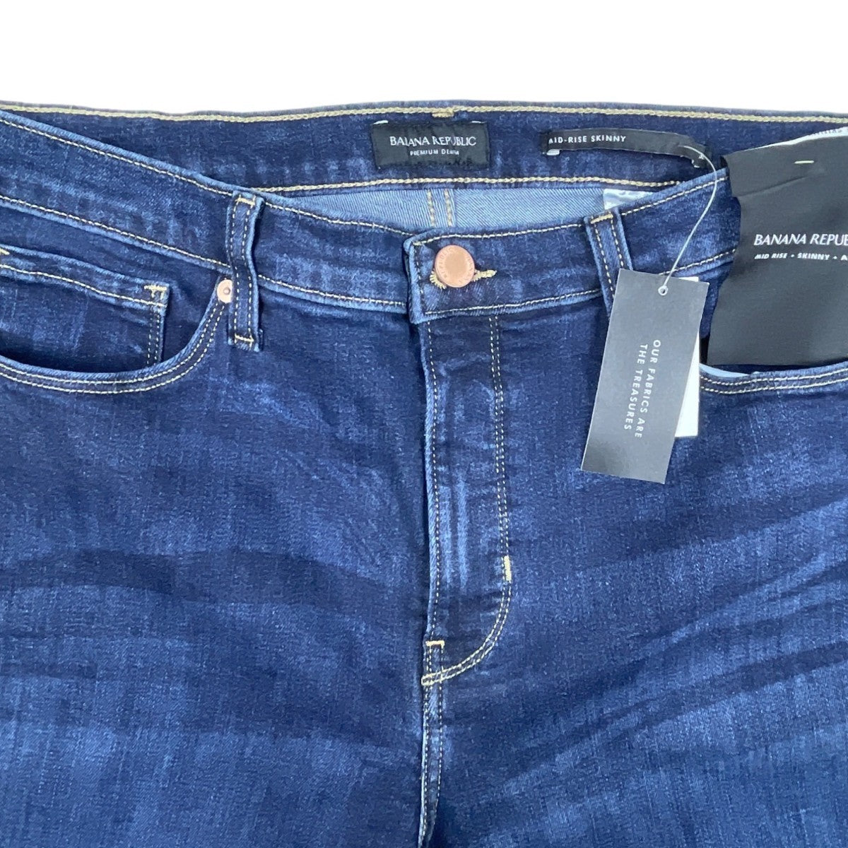 Womens Mid-Rise Dark Blue Skinny Jeans New