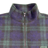 Ralph Lauren Mens Navy & Green Pullover Fleece Plaid Half Zip Sweater Size L