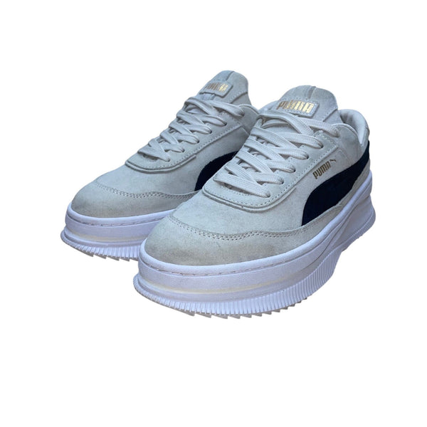Puma Women’s Gray Suede Casual Lace-Up Deva Platform Sneakers Size 8