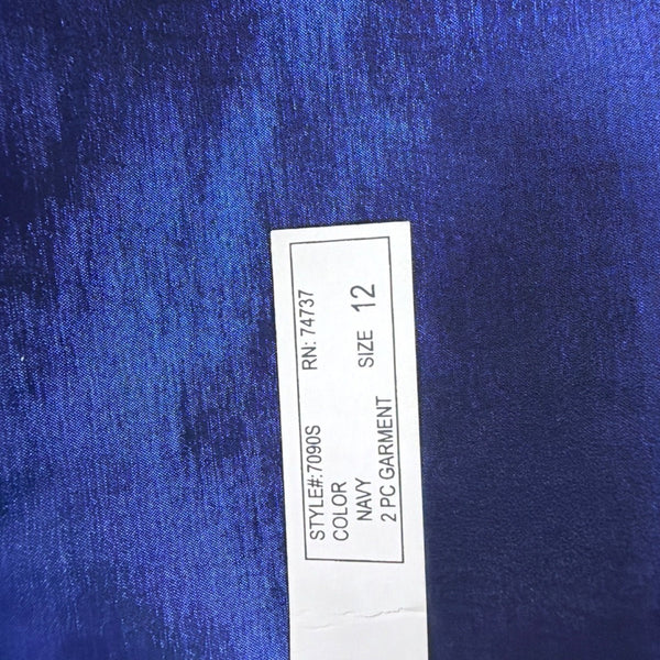 Nicolette Womens Blue Suit Set Includes Blazer & Pencil Skirt Size 12