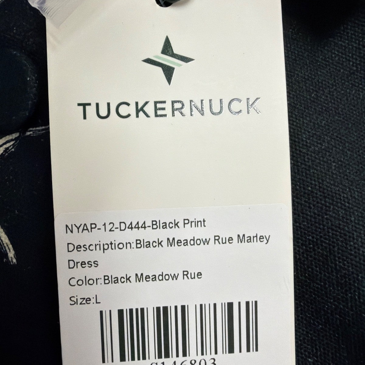 Tuckernuck Womens Black Cotton Meadow Rue Marley Short Sleeve Dress Size L