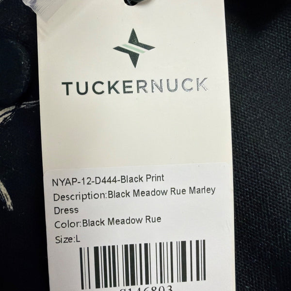 Tuckernuck Womens Black Cotton Meadow Rue Marley Short Sleeve Dress Size L