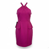 Bebe Women’s Pink Spandex Cocktail Dress Halter Peplum Style Size S