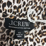 J.Crew Womens Animal Print Cotton Top  Sleeveless Fitted Waist Lightweight Sz XS