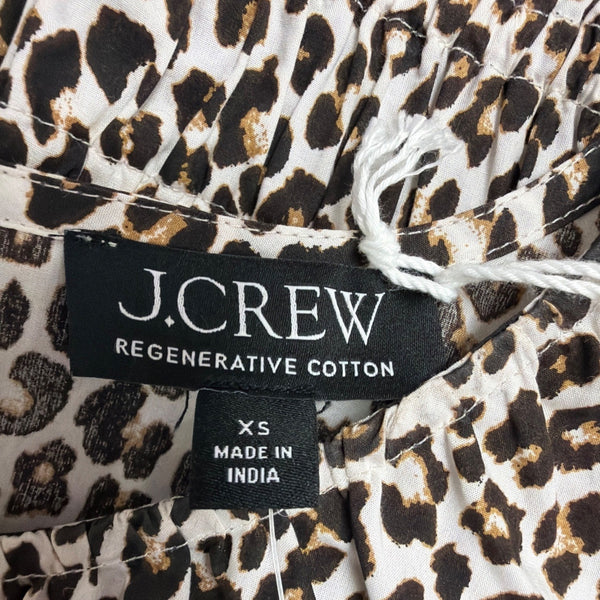 J.Crew Womens Animal Print Cotton Top  Sleeveless Fitted Waist Lightweight Sz XS