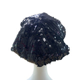 San Diego Hat Co. Womens Black Sequin Beret Stylish Sparkly Design