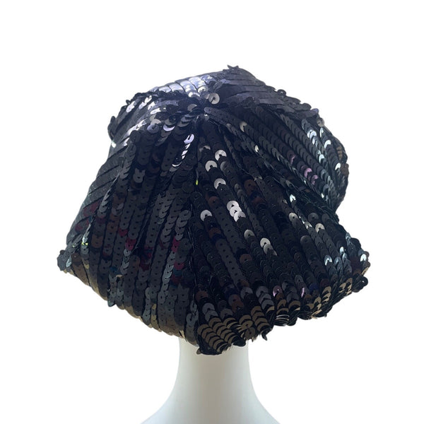 San Diego Hat Co. Womens Black Sequin Beret Stylish Sparkly Design