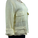 Worth Womens Yellow Linen Jacket With Pockets Size 6