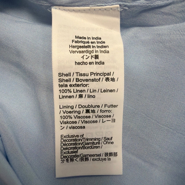 J.Crew Womens Light Blue Linen Dress Adjustable Straps Embroidered Lace Size P0