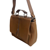 Nine West Women's Brown Leather Foldover Crossbody Purse Sz M