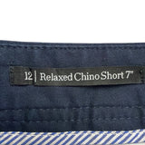 Talbots Womens Navy Cotton/Spandex Relaxed Chino Shorts 7-Inch Inseam Size 12