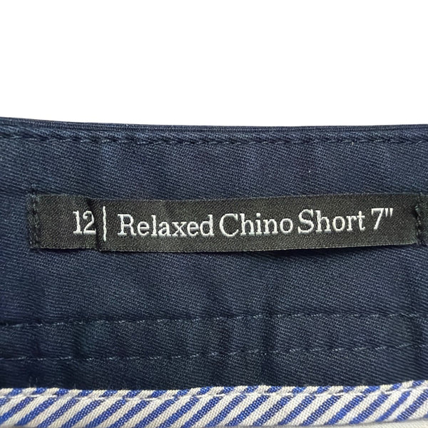 Talbots Womens Navy Cotton/Spandex Relaxed Chino Shorts 7-Inch Inseam Size 12