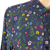 Pepe Jeans Womens Blue Floral Polyester Button-Down Midi Dress Size L