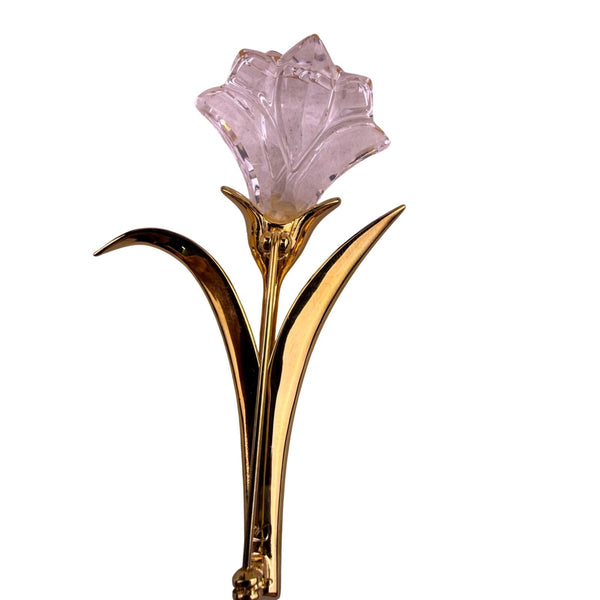 Swarovski Womens Gold Tone & Crystal Brooch Flower Motif Boxed Accessories 