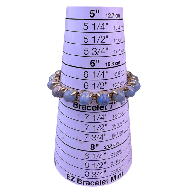 Vintage Gold Tone Womens Bracelet Blue Turquoise-Like Stones