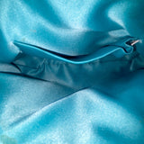 Genie Women’s Blue Beaded Satin Cloud Shaped Clutch Handbag Zipper Closure